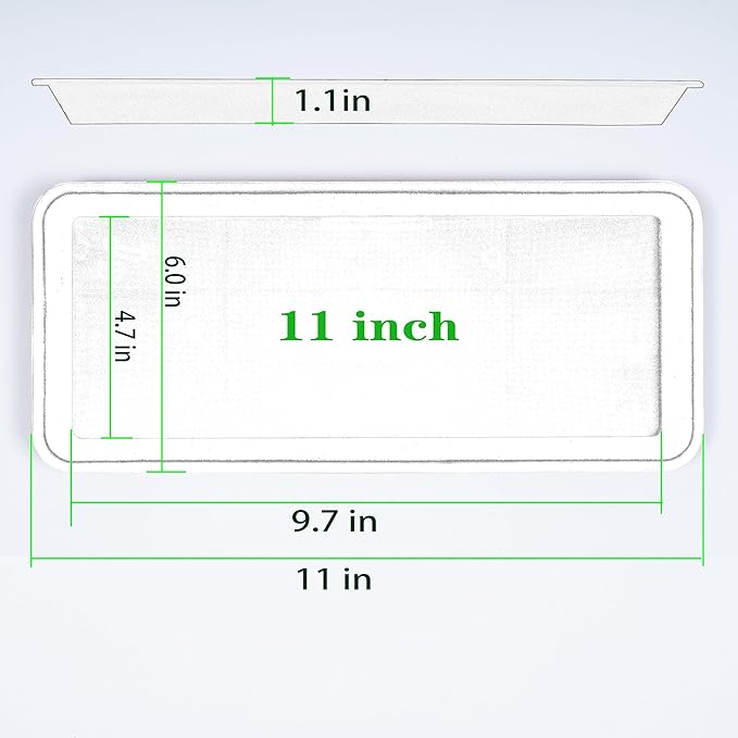 VUWEZ 2 Pack of Plastic Plant Tray Saucer Rectangular, Plant Trays Saucers for Indoors Outdoor, Plant Drip Tray for Flower Pot Planter, Windowsill Plant Tray (6 X 11 Inch, Terracotta)