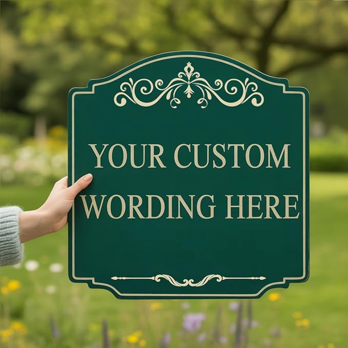 Large Custom Metal Decorative Sign - 18x24 Inch Durable 0.040 Aluminum for Garden or Lawn - Outdoor/Indoor Use with Reflective Option