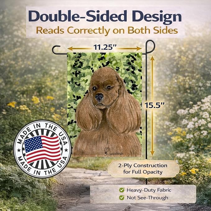 Caroline's Treasures SS8809GF Cocker Spaniel Garden Flag Mailbox Flag Decorative Yard Flag Banner Outside Patio Artwork Yard Flower Beds, Garden Size, Multicolor