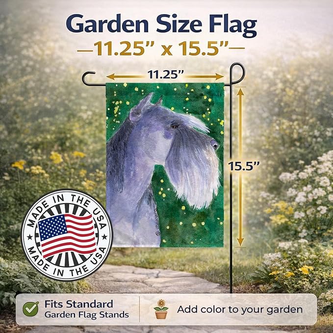 Caroline's Treasures SS1052GF Schnauzer Garden Flag Mailbox Flag Decorative Yard Flag Banner Outside Patio Artwork Yard Flower Beds, Garden Size, Multicolor