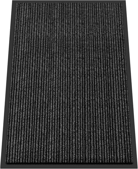 Kuyal Front Door Mat, 2'x3' Indoor Outdoor Entrance Mats, Commercial Floor Inside Outside Entrance, Heavy Duty Durable Welcome Mat, Rubber Backing Non Slip Outdoor Mats for Entryway,Black