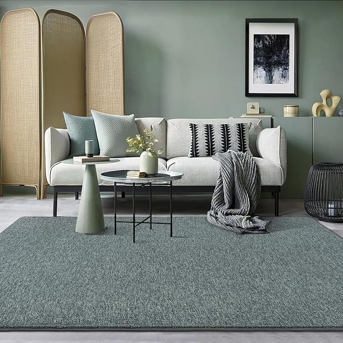 AROGAN 2x6 Runner Rug for Hallway, Long Runner Rugs Non Slip, Grey & Green | Soft Washable Memory Foam Carpet for Bedroom, Non Slip Backing Runners Rug for Hallways, Kitchen, Bathroom, Entryway Home