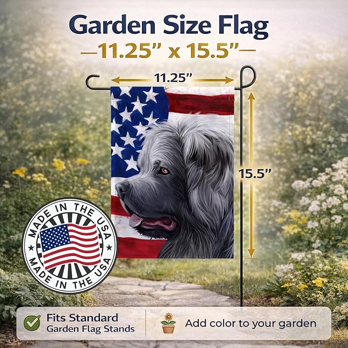 Caroline's Treasures CK6481GF Caucasian Shepherd Dog American Flag Garden Flag Mailbox Flag Decorative Yard Flag Banner Outside Patio Artwork Yard Flower Beds, Garden Size, Multicolor