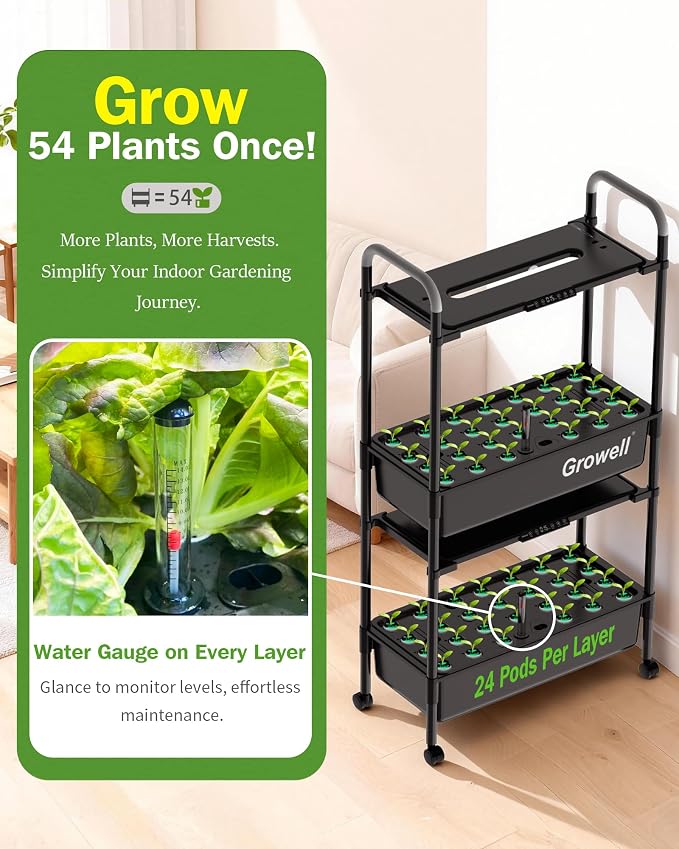 54 Pods Hydroponics Growing System Kit & 280 Pcs Hydroponic Pods Kit