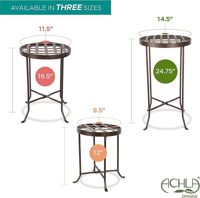 Achla Designs Flowers Plant Stand, 12-in H