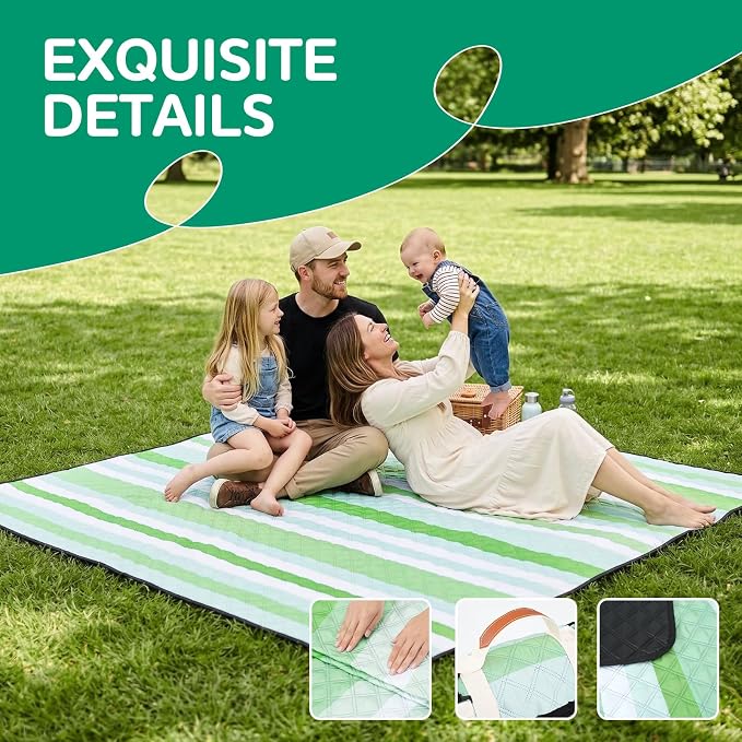 RYCHIC Waterproof Beach Blanket Picnic Outdoor Camping Mat Rug Teen Teenage Tween Sweet Girl Birthday Kid Young Women Daughter Goddaughter College Students 8 9 10 12 13 14 16 17 19 Year Old Pink