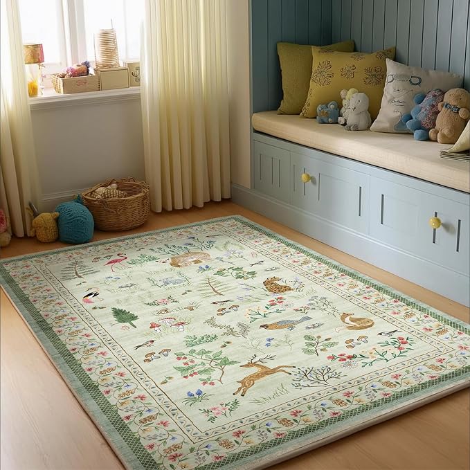 Machine Washable Throw Rugs for Entryway: 3x5 Door Mat Indoor Entrance Small Rug Stain Resistant Non Slip Low Pile Soft Carpet for Kitchen Front Door Indoor Entrance Entry Bedroom
