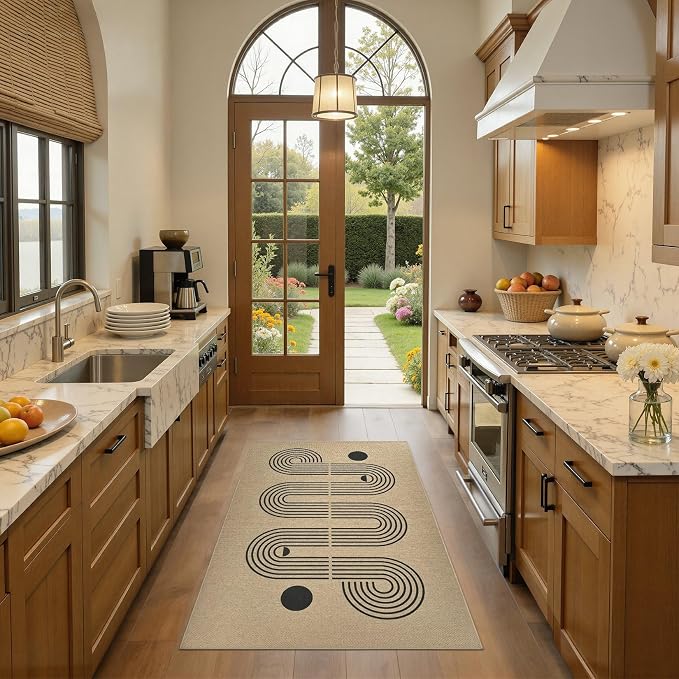 UERMEI 3x5 Outdoor Jute Area Rug Patio Farmhouse Geometric Brown | Indoor Outdoor Washable Non Slip Pet Friendly Carpet for Door Mat Area Rug for Patio Bedroom Living Room Kitchen Porch