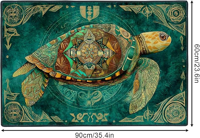 Sea Turtle 2x3 Entry Rug,Washable Small Rugs for Entryway Kitchen Bathroom Door Mat Indoor Entrance,Non Slip Rubber Backing,Stain & Fade Resistant,Boho Coastal Decor