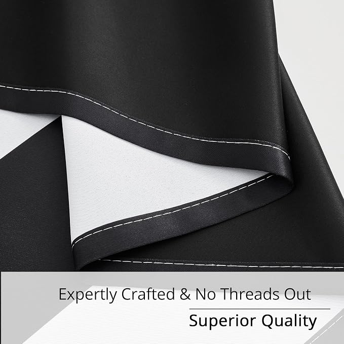Black and White Vertical Stripe Blackout Curtains, Modern Minimalist Striped Drapes, 100% Light Blocking, Thermal Insulated & Noise Reducing Curtains, Grommet Top 42 x 84 Inches, 2 Panels