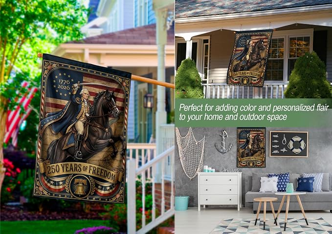 250 Years Of Freedom Flag, 250th Anniversary Usa Commemorative Flags, American 250th Anniversary Patriotic Design, 1776-2026 Commemorative Banner, Garden Flags For Outside, Front And Back Print 1 (30x40 Inch)