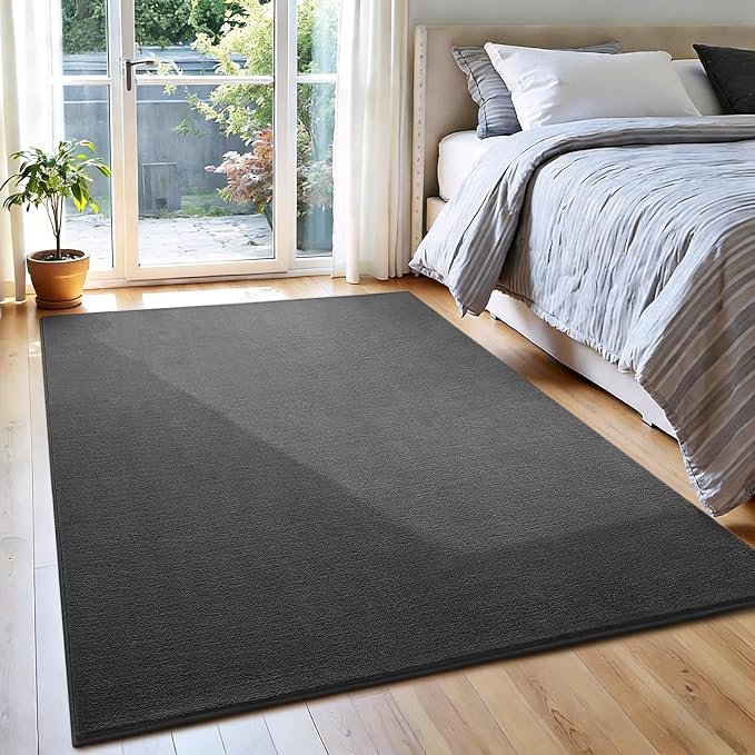 Vasofe Grey Rug for Bedroom Living Room, 4x6 Area Rugs, Modern Washable Rug | Non-Slip Soft Carpet, Indoor Thick Memory Foam Fluffy Carpets for Boys Room Playroom Office 48x72 Inch Mat Home Decor