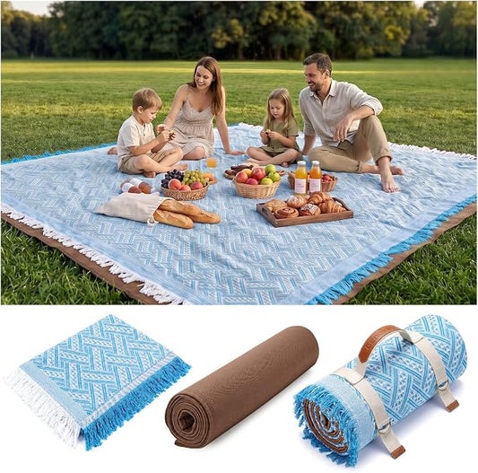 2 in 1 Extra Large Camping Blanket Outdoor Picnic Yoga Mat Lightweight Car Essential Roadtrip Gadget Rv Accessories Glamping Tent Gear Must Haves Hiking Stuff Backpacking Necessities Women Beach Gift