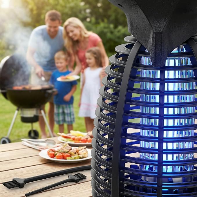 Electric Bug Zapper Outdoor, 4200V Mosquito Zapper with 20W UV Light, Plug-in Insect Killer with Removable Tray, Hanging Fly Trap for Patio, Porch, Backyard, Garage and Indoor Use