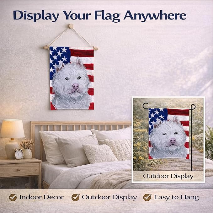 Caroline's Treasures CK6759GF Xiasi Quan American Flag Garden Flag Mailbox Flag Decorative Yard Flag Banner Outside Patio Artwork Yard Flower Beds, Garden Size, Multicolor