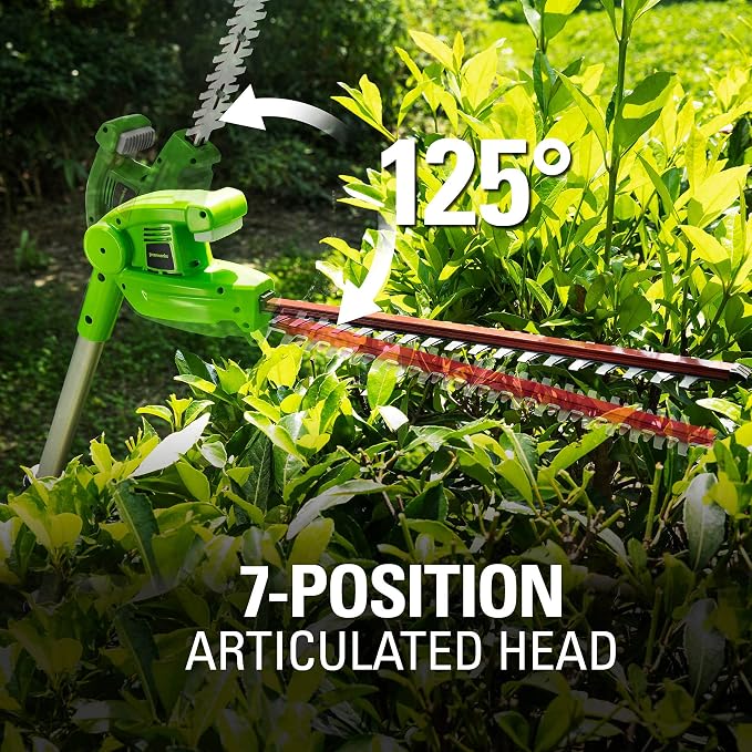 Greenworks 40V 20" Cordless Pole Hedge Trimmer and 40V 12" String Trimmer, (1) 2.0Ah Battery and Charger Included