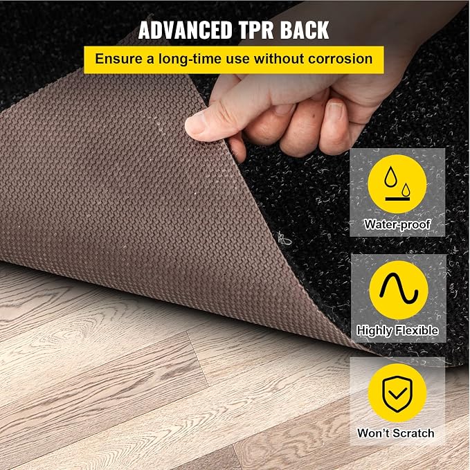 Happybuy 6 ft x 18 ft Charcoal Black Marine Carpet for Boats Waterproof - 0.18" Thick Indoor Outdoor Rug Carpet Roll for Home Patio Porch Deck
