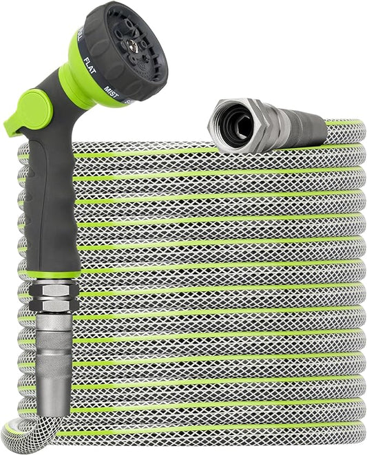 100 FT Non-Expandable Garden Hose – Heavy Duty Water Hose for Large Properties & Extended Reach, 1/2" ID, 3/4" Swivel Fittings, Kink & Leak Resistant