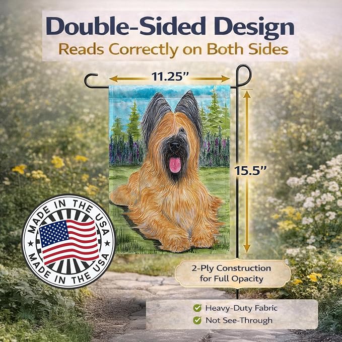 Caroline's Treasures SS8035GF Briard Garden Flag Mailbox Flag Decorative Yard Flag Banner Outside Patio Artwork Yard Flower Beds, Garden Size, Multicolor