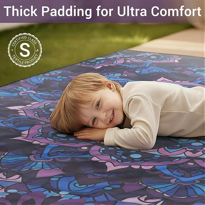 80x80" Extra Large Picnic Blankets Waterproof Sandproof Couple Outdoor Beach Blanket Foldable Grass Park Lawn Concert Mat Summer Camping Essentials Rv Travel Vacation Accessories Festival Gift