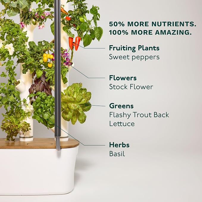 Gardyn Home 4 Vertical Hydroponics Growing System Kit - 30 Plants | AI-Powered Smart Garden with LED Grow Lights. Grow pesticide-free, non-GMO greens & veggies at home—safe, recall-free