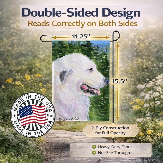 Caroline's Treasures SS8922GF Great Pyrenees Garden Flag Mailbox Flag Decorative Yard Flag Banner Outside Patio Artwork Yard Flower Beds, Garden Size, Multicolor