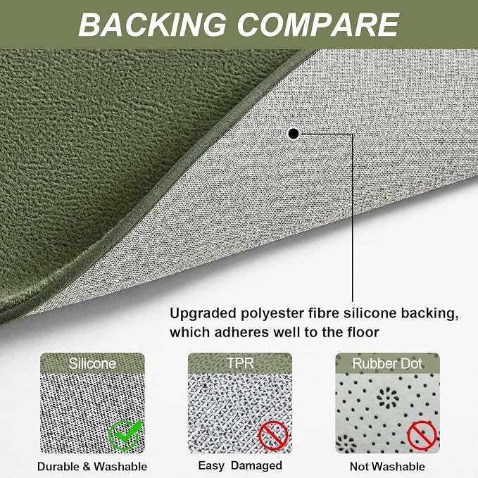 Vasofe 8x10 Large Rugs for Living Room Bedroom, Washable Classroom Carpet | Indoor Thickened Memory Foam Non-Slip Carpets for Kids Boys Girls Playroom Dining Room Home Decor, Sage Green