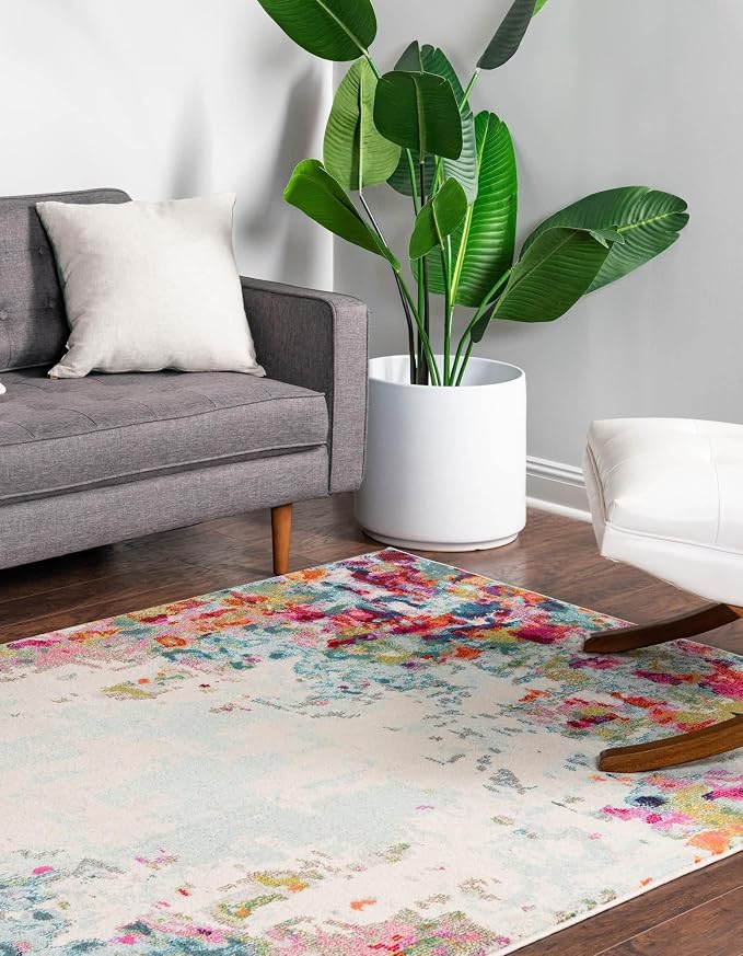 Unique Loom Chromatic Collection Area Rug - Joyous (10' x 14' Rectangle Multi/Blue)