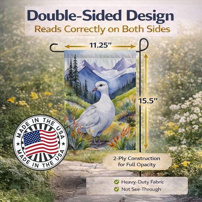 Caroline's Treasures Alaska Willow Ptarmigan Garden Flag Mailbox Flag Decorative Yard Flag Banner Outside Patio Artwork Yard Flower Beds, Garden Size, Multicolor