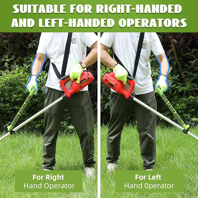 Upgraded Ergonomic Weed Eater Handle Extension, String Trimmer Handle with Shoulder Harness, Weeder Handle Grip for Lawn Care and Landscaping