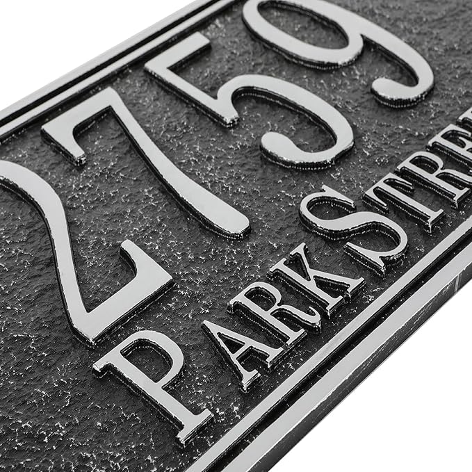 Address Sign Lawn Mounted - Custom House Number Sign with 2 Solid Metal Stakes,Address Numbers for Outside House,Yard,Garden,Grass,Ground,Drive Way,Lawn,13'' x 7''