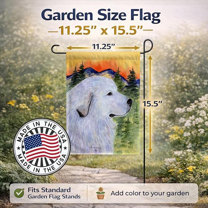Caroline's Treasures SS8236GF Great Pyrenees Garden Flag Mailbox Flag Decorative Yard Flag Banner Outside Patio Artwork Yard Flower Beds, Garden Size, Multicolor