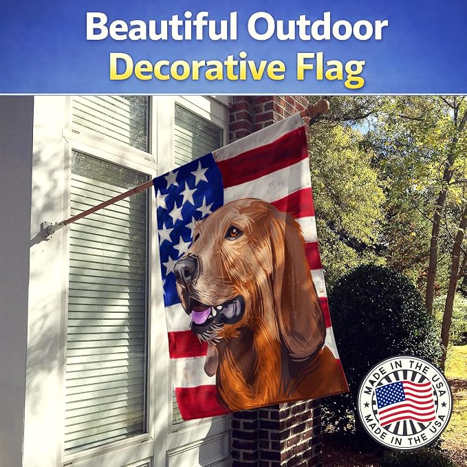 Caroline's Treasures CK6698CHF Segugio Italiano Dog American Flag House Flag Large Porch Sleeve Pole Decorative Outside Yard Banner Artwork Wall Hanging, Polyester, House Size, Multicolor