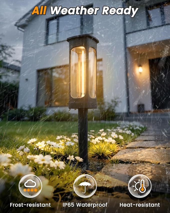 VOLISUN Solar Pathway Lights,12 Pack LED Solar Lights Outdoor Waterproof, Landscape Lighting,Warm Color Solar Path Lights,Landscape Lights,Solar Garden Lights for Yard Lawn Driveway Walkway