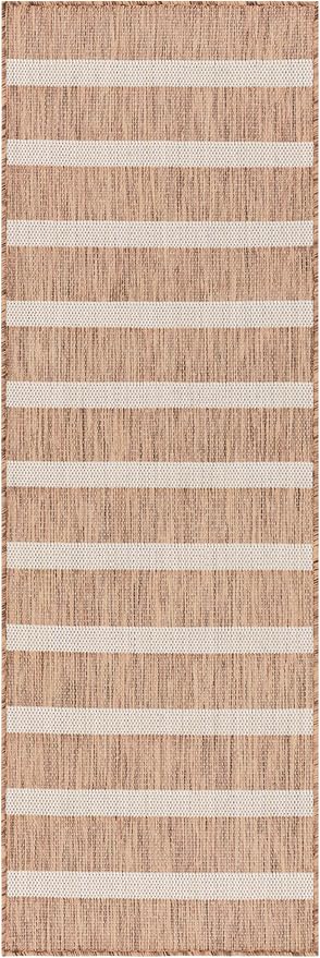 Nourison Home Positano Jute Ivory 2' x 6' Area Rug - Easy Clean, Non Shedding, Bed Room, Living Room, Dining Room, Kitchen (6' Runner)