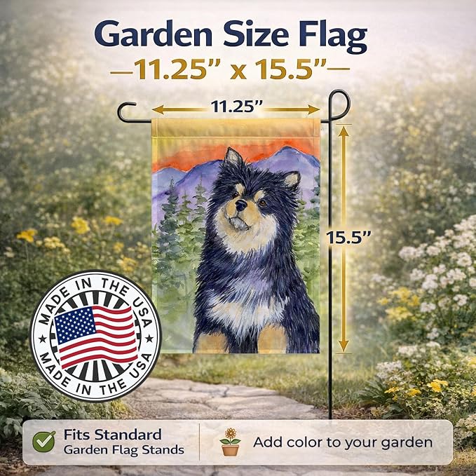 Caroline's Treasures SS1057GF Finnish Lapphund Garden Flag Mailbox Flag Decorative Yard Flag Banner Outside Patio Artwork Yard Flower Beds, Garden Size, Multicolor