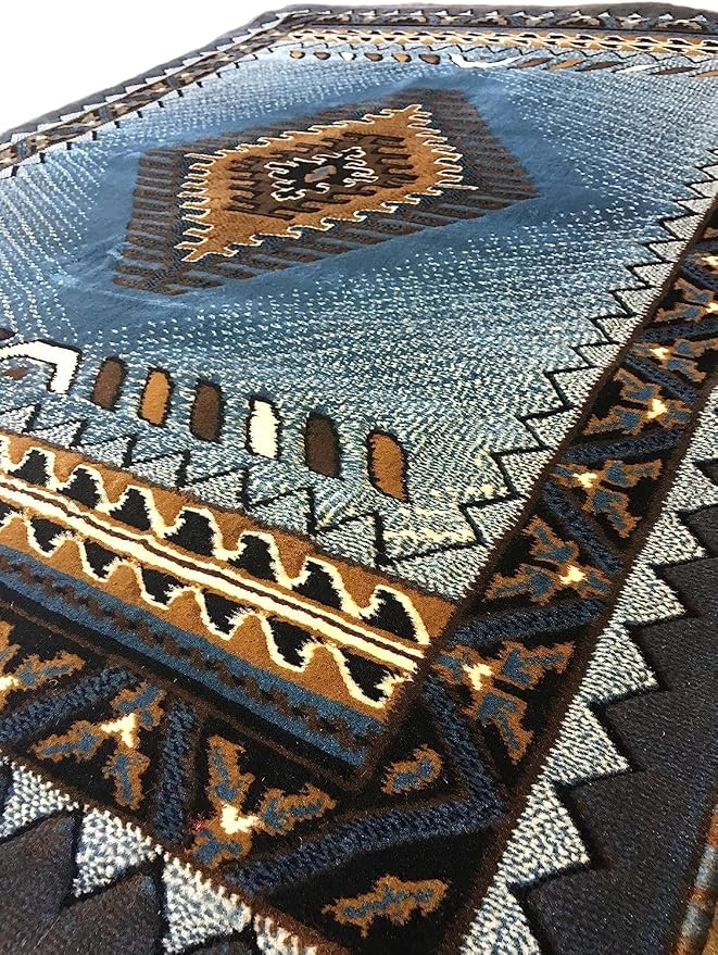 YHSF South West Native American Area Tribal Rug - Brown, 3' 10" x 5' 2" | Easy-Clean, Soft & Durable Tribal Rug for Living Room, Bedroom, Kitchen & More - Stain-Proof Runner for Home Decor