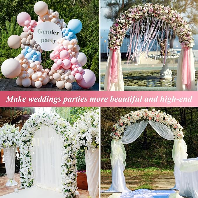Thickened Tube Garden Arch Trellis - 4.6ft Wide x 7.9ft High or 7.6ft Wide x 6.4ft High - Garden Trellis for Climbing Plants - Stable Garden Arbor, Birthday Party Wedding Arch Decoration