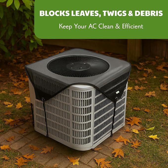 Universal Air Conditioner Cover 36x36, Central AC Unit Screen, Outdoor Heat Pump Protector & Leaf Guard Mesh for Round Compressor