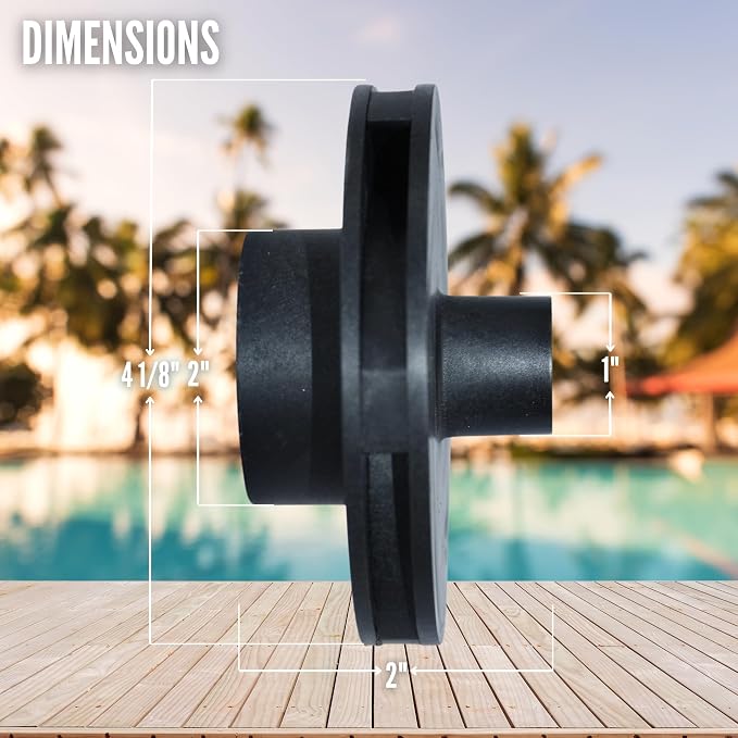 Superflo Impeller 3/4 HP 355043 Compatible with Pentair Superflo, SuperMax, Pinnacle, Challenger 3/4 HP Pool and Spa Pumps - Durable Heavy Duty Pump Impeller Replacement (355043 3/4 HP)