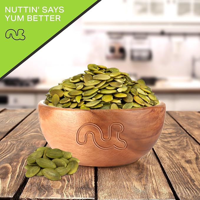 NUT CRAVINGS - Roasted & Unsalted Pumpkin Seeds, Pepitas, No Shell (8oz - 1 Pack) Packed Fresh in Resealable Bag - Nut Snack - Food Assortments
