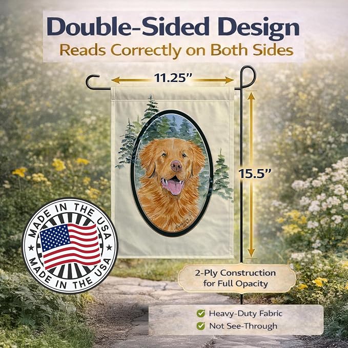 Caroline's Treasures SS8038GF Nova Scotia Duck Toller Garden Flag Mailbox Flag Decorative Yard Flag Banner Outside Patio Artwork Yard Flower Beds, Garden Size, Multicolor
