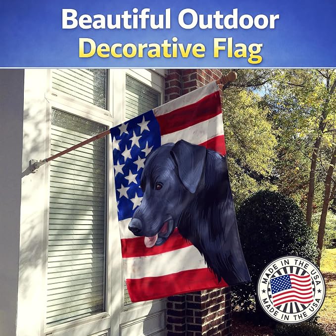 Caroline's Treasures CK6611CHF Majorca Shepherd Dog American Flag House Flag Large Porch Sleeve Pole Decorative Outside Yard Banner Artwork Wall Hanging, Polyester, House Size, Multicolor