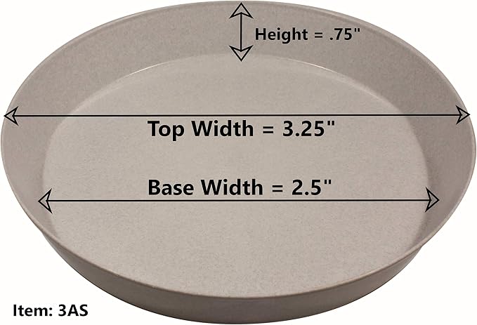 Saucer 3 Inch, Case of 10, White Granite | Polypropylene, Heavy Duty Indoor/Outdoor, Drip Pan & Tray, Collects Excess Water, Made in USA