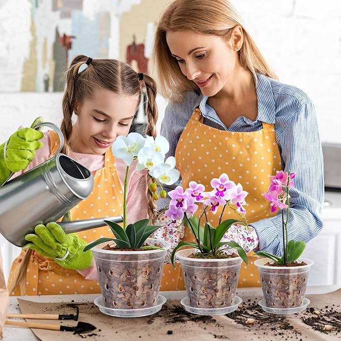 FUIJOL 6 Pack Clear Plant Saucer, Durable Plant Drip Trays Saucers for Pots, No Holes Water Catcher Trays for Indoor Outdoor Planter, Sturdy Base Plate(8", Clear)