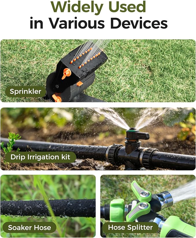 Diivoo Brass 3 Zone Sprinkler Timer, Programmable Hose Timers for Watering 3 Outlet with Large Display, Rain Delay & Manual Mode for Outdoor Automatic Irrigation of Garden, Lawn, Yard