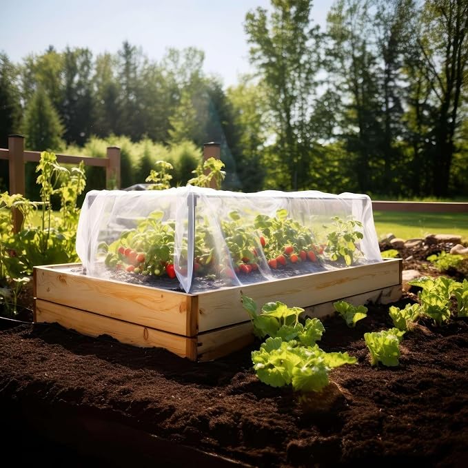 Garden Netting for Bird, Insect and Bug Cover 10x10FT | Multiple Size White Mesh Fabric Mosquito Net for Fruit & Vegetable Protection | Agricultural Strawberry, BlackBerry & Berry Plant Barrier