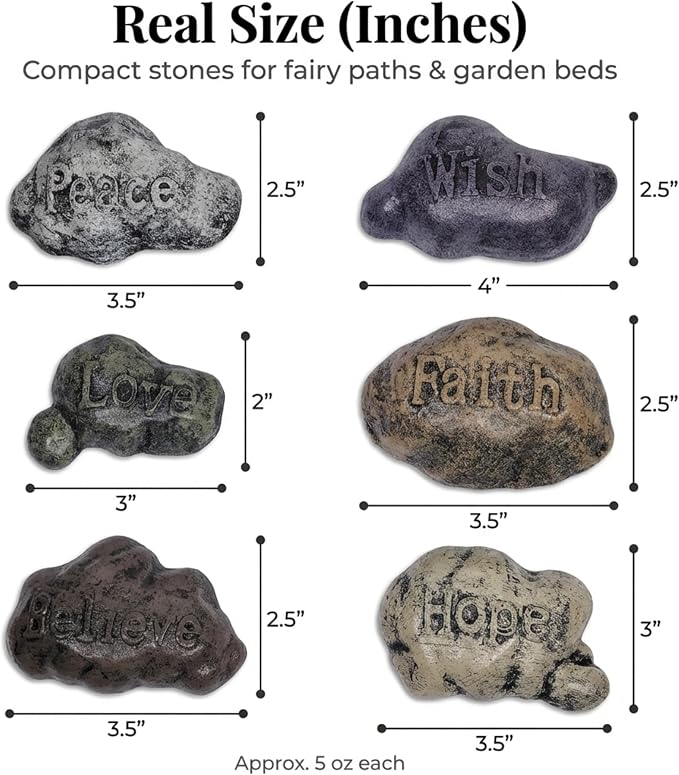Lulu Decor, 100% Cast Iron Fairy Lamps Garden Decor Fairy Garden Accessories and Fairy Sayings Stepping Stones