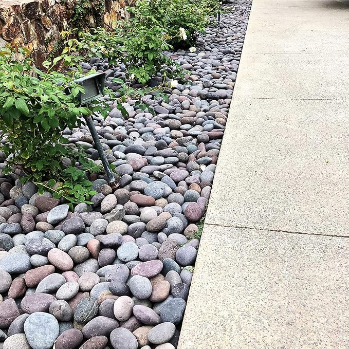 Mexican Beach Pebbles | 2000 Pounds of Smooth Unpolished Stones | Hand-Picked, Premium Pebbles for Garden and Landscape Design | Roja, 1 Inch - 2 Inch
