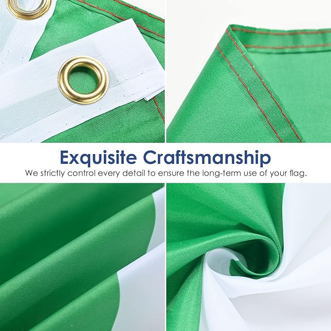 AhfuLife 2 Pcs Nigeria Flag 3x5 Ft, Large Nigeria National Flags for Outside - Double Side with Brass Eyelets for World Cup Party Decorations, Bar Garden Street Decoration Indoor Outdoor